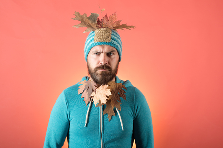 November background. Hello September. Model face. Autumnal foliage. Visit my page. Autumn Clothing. Rain and umbrella november concept.の写真素材