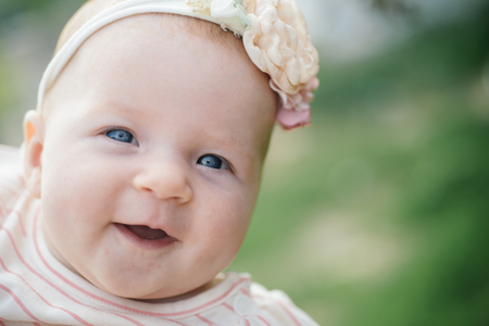 Little baby happy smiling. Little baby girl with adorable smile. Happy international childrens day....