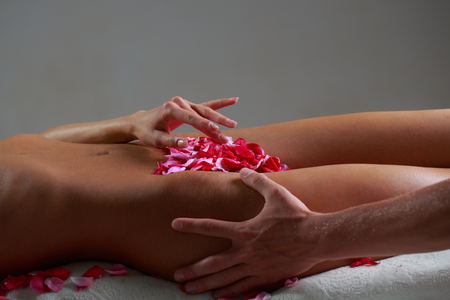 Sexy couple in bed. Sexual experience. First love. Exclusive Hot Sexy Baby. Masturbate and sexual play. Wonam hygiene concept. Menstrual cycle forecast. Laser hair removalの写真素材