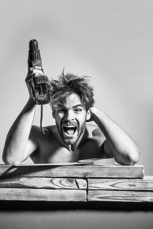 sexy muscular man builderの写真素材