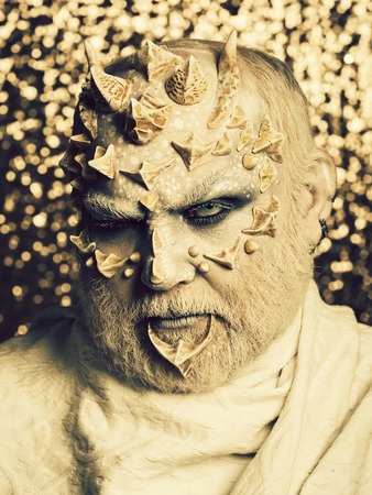 Monster with thorns on faceの写真素材