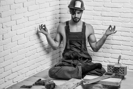 sexy muscular man builderの写真素材