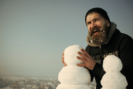 Christmas man with long beard.の写真素材