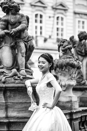 Chinese cute young brideの写真素材
