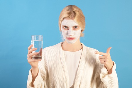Hydration. Skin care concept. Face cream. Beautiful Young Woman Face With Fresh Skin.