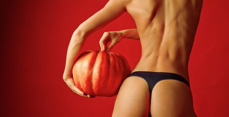 Halloween woman design. Halloween Party girls. Halloween party. Sexy witches with Sexy Back And Big Butt. Sexy pumpkin butt. Halloween night.の写真素材