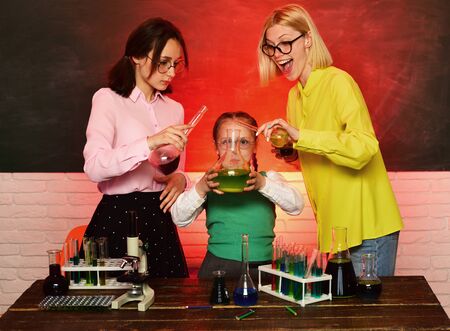 They carried out a new experiment in chemistry. It was a little chemistry experiment. My chemistry...