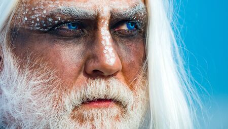 Serious character evil man. Happy Halloween. Devil man on Halloween night. Demon for Halloween...