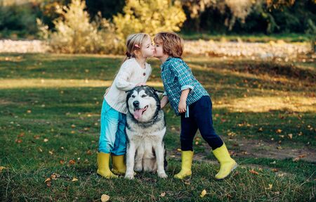 Romantic children having date at Valentines Day. Valentines day theme. Valentine little Couple.の写真素材