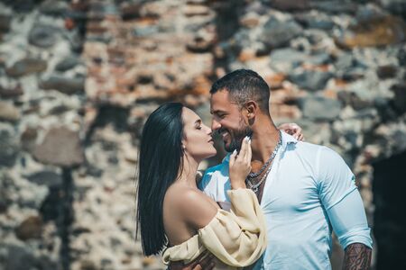 Young lovers. Affectionate couple caressing adoring each other. Naughty and passionate. Young couple...