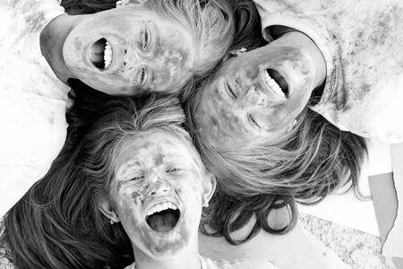 best friends forever. Crazy hipster girls. Summer weather. positive and cheerful. Happy youth party....