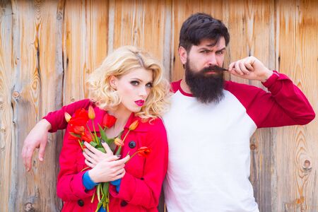 Relationship concept with boyfriend and girlfriend together. Couple in love. Valentine day concept.の写真素材