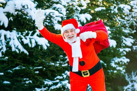 Merry Christmas and Happy new year. Father Christmas brings gifts to children. New year concept. New year Christmas concept.の写真素材