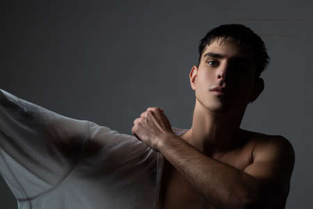 male fashion and trend. barbershop and hair care. macho man. trendy guy model. morning grooming and...