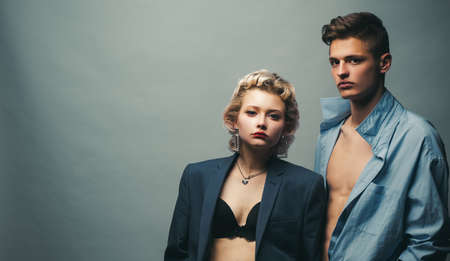 Passionate couple, sensual lovers. Sexy beauty couple. Kissing couple portrait. Sensual foreplay...