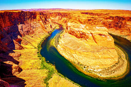 Horseshoe Bend by Grand Canyon at sunset. Grand Canyon. Adventure american vacation concept.の写真素材