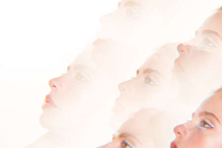Fashion makeup. Woman with bright makeup. Skincare.の写真素材