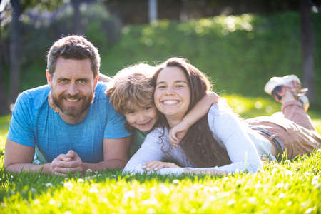 The concept of a happy family hugging and embracing.の写真素材