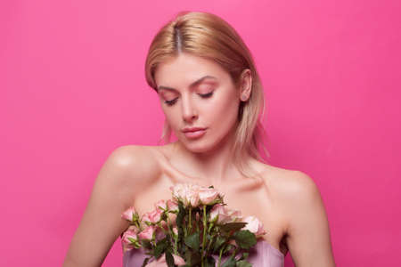 Beauty woman. Beautiful face of female fashion model.の写真素材