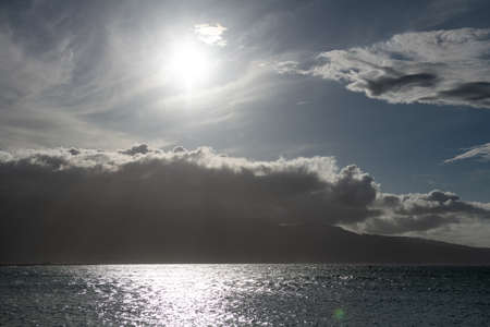 Sea view, nature background. Azure beach with and clear ocean water at sunny day.