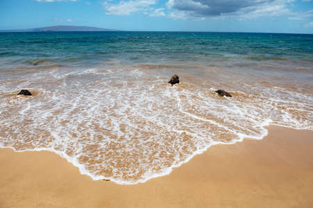 Tropical beach with sea sand on summer vacation.