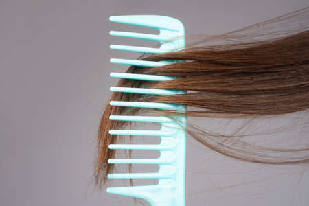 Close up hair loss problem treatment, baldness.の写真素材