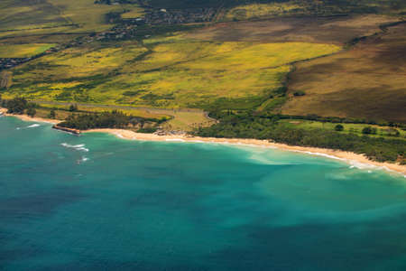 Aerial view o coast of Maui, Hawaii.の写真素材