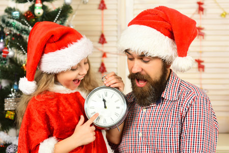 Happy family celebrate new year and Christmas.の写真素材