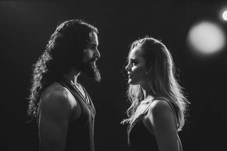 Couple in love, sensual lovers hugging and embracing.の写真素材