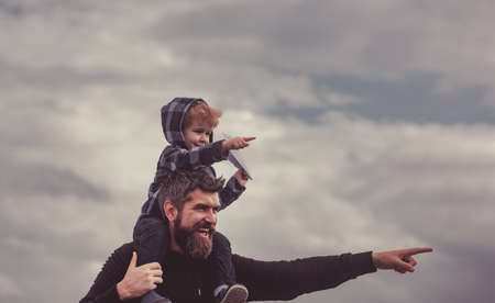 Happy loving family - Father and son.の写真素材