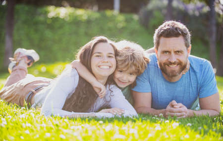 The concept of a happy family hugging and embracing.