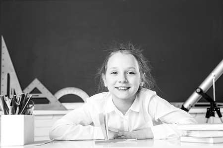 After school teaching. Child tutoring. Child home studying and home education.の写真素材