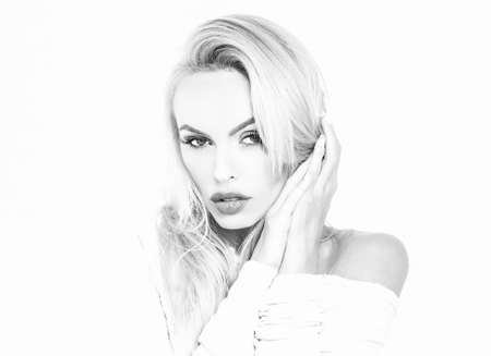 Beauty woman clean healthy skin natural make up spa concept. Beautiful girl.の写真素材