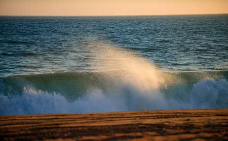 Blue calm sea in tropical beach. Tranquil ocean waves.の写真素材