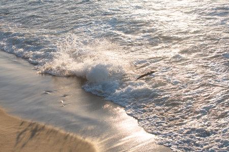 Sea surface summer wave background. Beauty summer beach, sea or ocean nature. Scenic sea landscape....