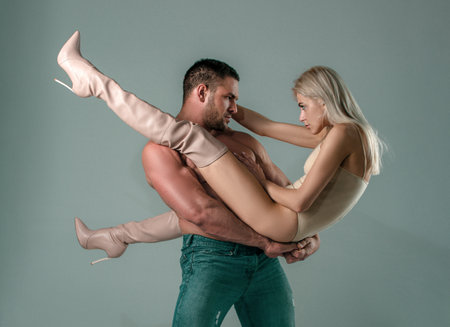 Fashion nude couple. Fashion couple posing nude. Naked young couple tender and romantic.