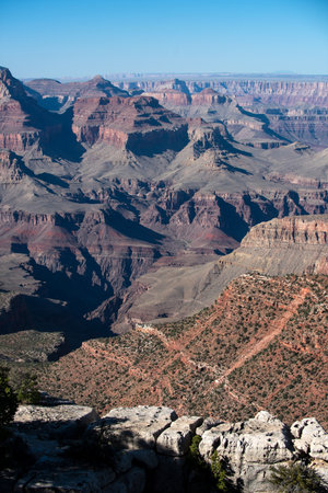 Canyon National Park. View of a desert mountain. Famous american hiking place.の写真素材