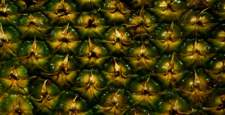 Pineapple skin close up. Pineapple pattern. Pineapple bark.