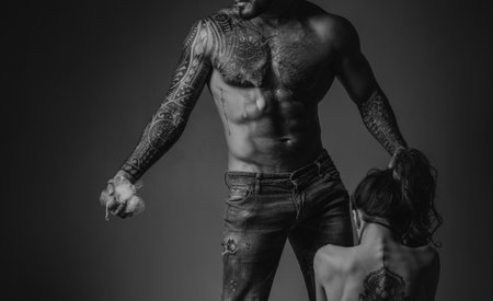 Night Party. Erotica desire flirt concept. Sexual experience. Sex Show in Strip Club. Sexual problems and sexual health.の写真素材