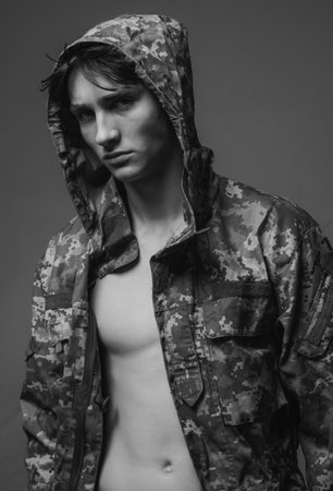 Handsome man, portrait of fashion style guy. Sexy male model dressed elegant, mans vogue.