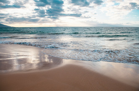 Summer vacation at a tropical beach. Paradise beach with sand and clear water of the sea. Ocean...