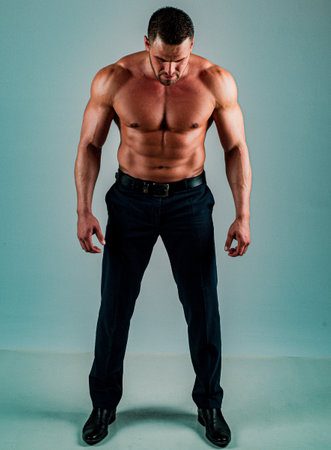 Man power. Sexy male with bare torso.の写真素材