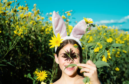 Happy easter egg. Smile easter. Cute bunny rabbit. Easter bunny dress.
