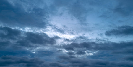 Blue Heaven and white clouds. Sky clouds background. White cloudy on Heaven with soft sun light....