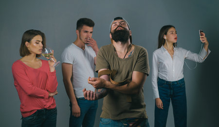 Bad habits or addiction. People suffering from alcohol and cocaine or tobacco addiction to behavior...