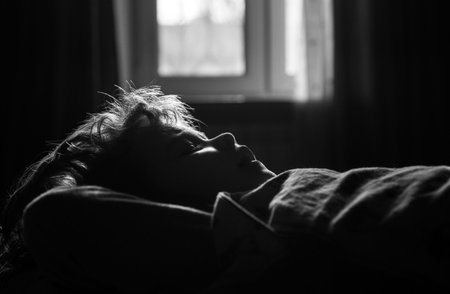 Little boy child sleeping in the bed. Quiet sleep.の写真素材