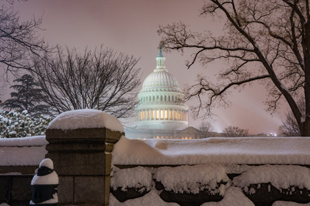 Washington D. C. Capitol. Congress. American Capitol Building. United States Capital. Washington, US landmark. Supreme Court. Washington monument. Washington city.の写真素材