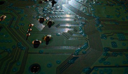 Electronic circuit board background. Abstract digital technology background. Electronic computer...