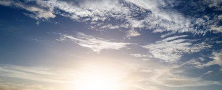 Summer clouds. Cloudy sky. Vivid cyan blue sky with clouds in environment day horizon skyline view....
