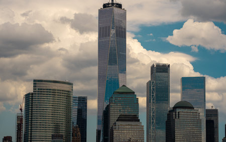The skyline of New York City, United States. NYC landmarks. Panorama of New York skyline. New York...